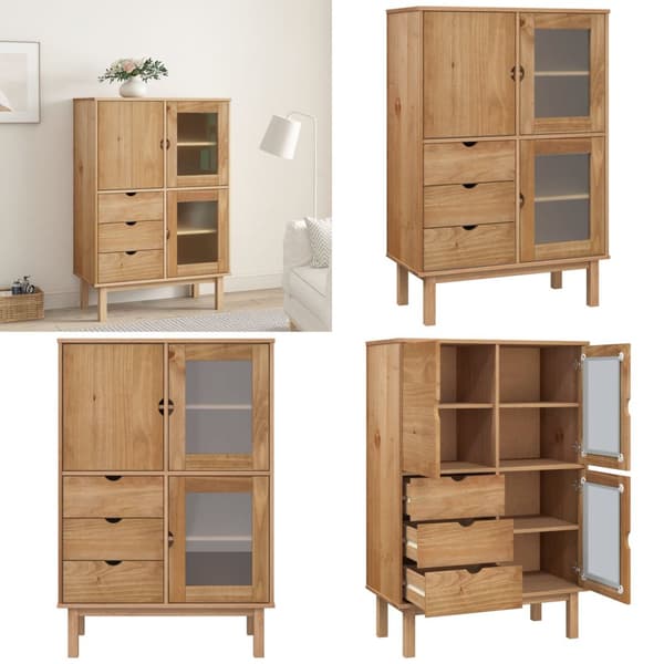Højskab OTTA 85x43x125 cm massivt fyrretræ - Højskab - Højskabe - Home & Living