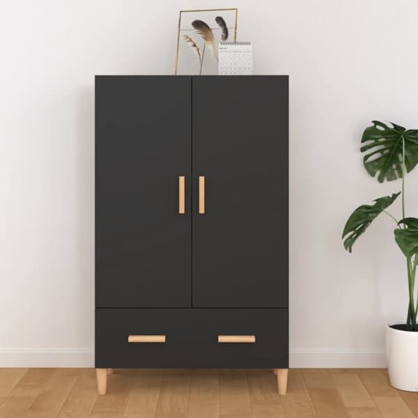 Kaappi musta 70x31x115 cm tekninen puu - Kaappi - Kaapit - Home & Living