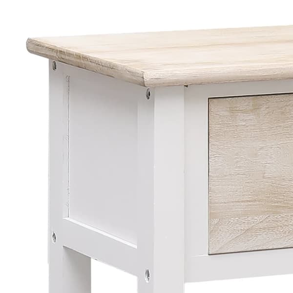 Skänk vit och brun 108x30x76 cm massivt kejsarträ - Skänk - Skänkar - Home & Living