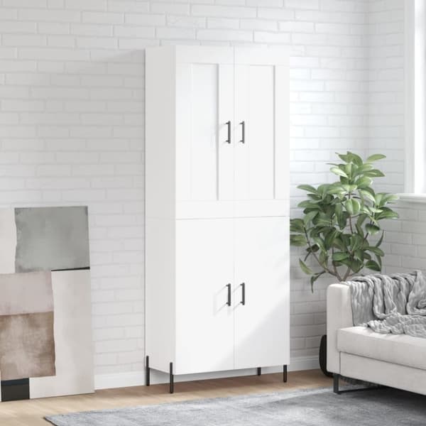 Högskåp vit 69,5x34x180 cm konstruerat trä - Högskåp - Trähögskåp - Home & Living