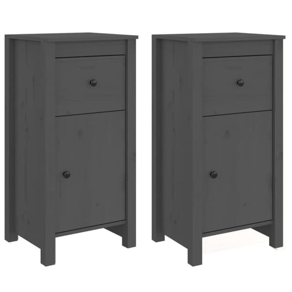 Senkit 2 kpl harmaa 40x35x80 cm täysi mänty - Senkki - Senkit - Home & Living