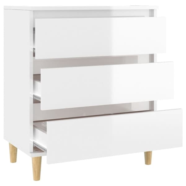Byrå vit högglans 60x35x70 cm konstruerat trä - Skänk - Skänkar - Home & Living