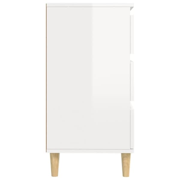Byrå vit högglans 60x35x70 cm konstruerat trä - Skänk - Skänkar - Home & Living