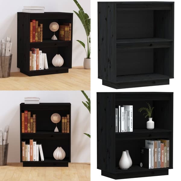 Konsolskab 60x34x75 cm massivt fyrretræ sort - Konsolskab - Konsolskabe - Home & Living