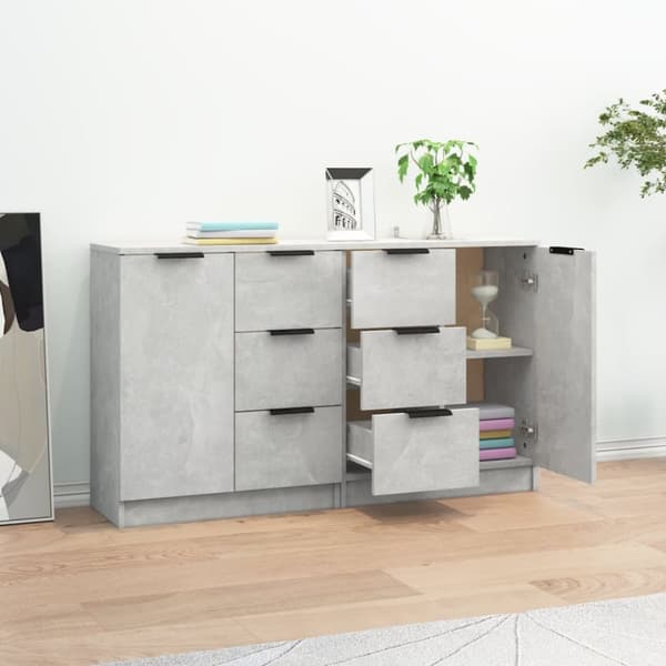Skænke 2 stk. 60x30x70 cm konstrueret træ betongrå - Skænk - Skænke - Home & Living
