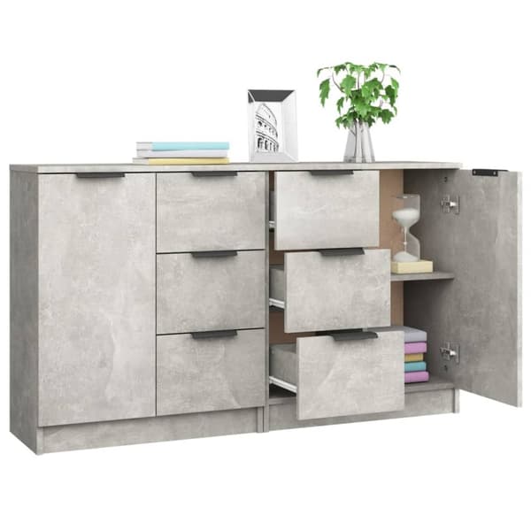 Skænke 2 stk. 60x30x70 cm konstrueret træ betongrå - Skænk - Skænke - Home & Living