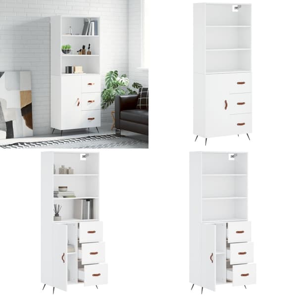 Højskab 69,5x34x180 cm konstrueret træ hvid - Højskab - Højskabe - Home & Living