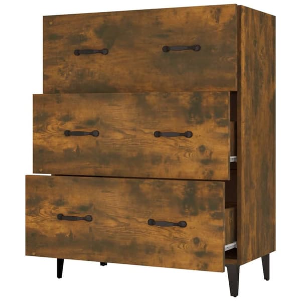Skänk rökfärgad ek 69,5x34x90 cm konstruerat trä - Byrå - Byråer - Home & Living
