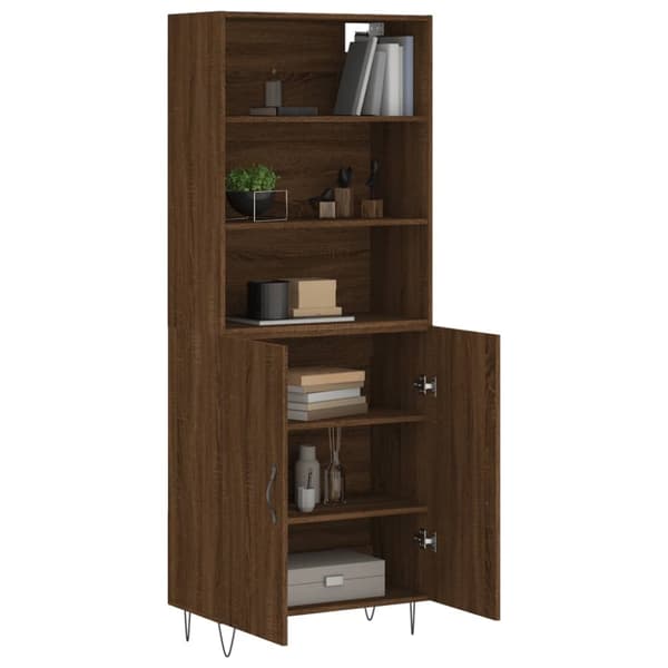 Højskab 69,5x34x180 cm konstrueret træ brun egetræsfarve - Højskab - Højskabe - Home & Living