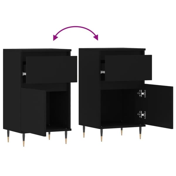 Senkit 2 kpl musta 40x35x70 cm tekninen puu - Senkki - Senkit - Home & Living