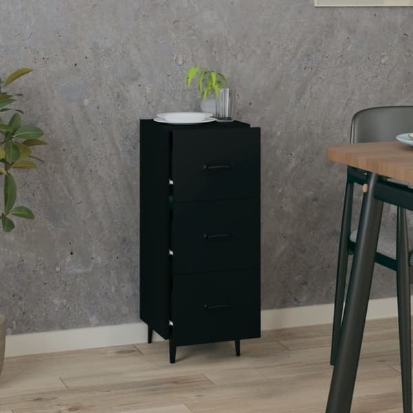 Skænk 34,5x34x90 cm konstrueret træ sort - Skænk Skænke - Skab - Home & Living