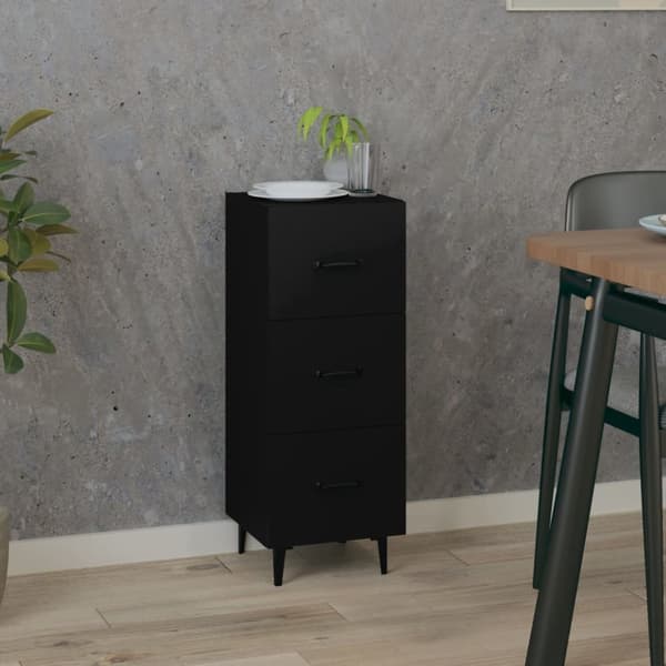 Skænk 34,5x34x90 cm konstrueret træ sort - Skænk Skænke - Skab - Home & Living