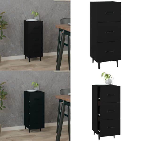 Skænk 34,5x34x90 cm konstrueret træ sort - Skænk Skænke - Skab - Home & Living
