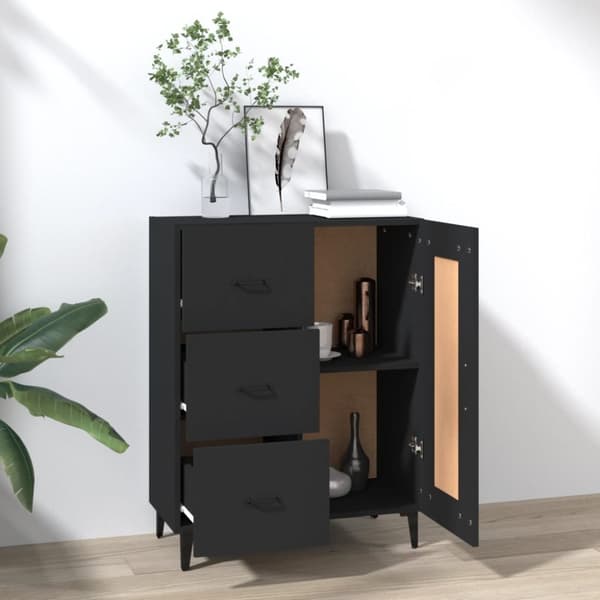 Skænk 69,5x34x90 cm konstrueret træ sort - Skænk Skænke - Skab - Home & Living