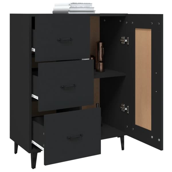 Skænk 69,5x34x90 cm konstrueret træ sort - Skænk Skænke - Skab - Home & Living