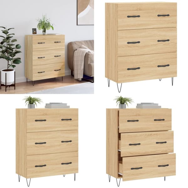 Skænk 69,5x34x90 cm konstrueret træ sonoma-eg - Skænk - Skænke - Home & Living
