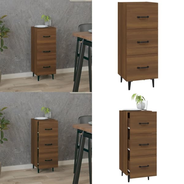 Skænk 34,5x34x90 cm konstrueret træ brun egetræsfarve - Skænk Skænke - Skab - Home & Living
