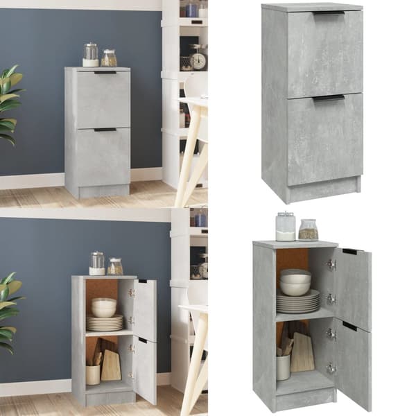 Skænk 30x30x70 cm konstrueret træ betongrå - Skænk - Skænke - Home & Living