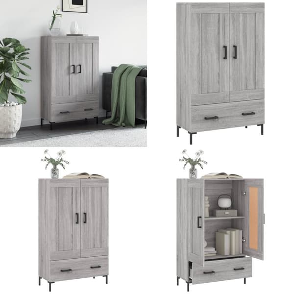 Skab 69,5x31x115 cm konstrueret træ grå sonoma-eg - Skab - Skabe - Home & Living
