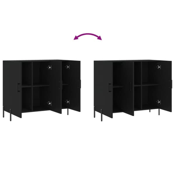 Skab 90x34x80 cm konstrueret træ sort - Skænk - Skænke - Home & Living