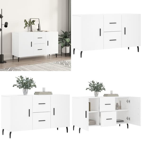 Skänk vit 100x36x60 cm konstruerat trä - Byrå - Byråer - Home & Living