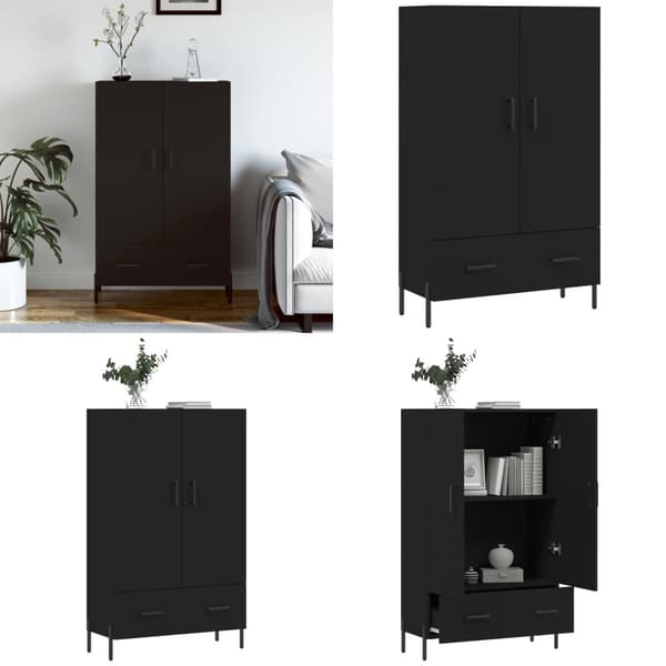 Skab 69,5x31x115 cm konstrueret træ sort - Skab - Skabe - Home & Living