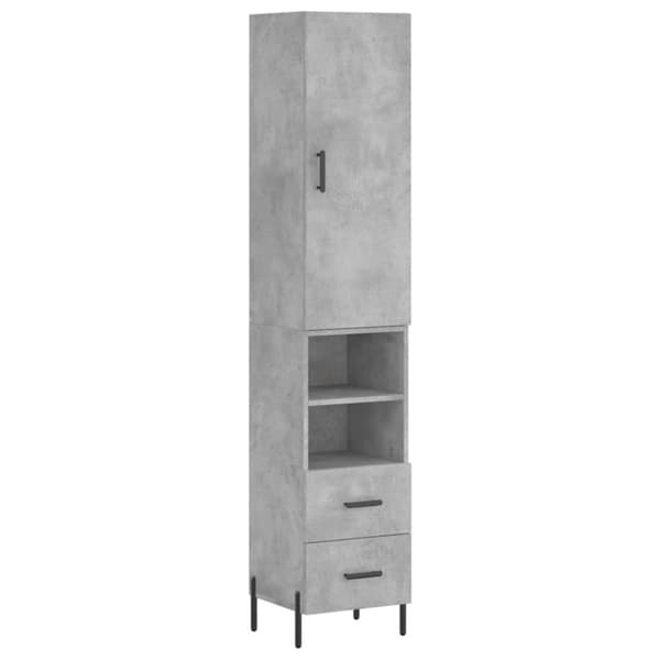 Skab 34,5x34x180 cm konstrueret træ betongrå - Højskab - Højskabe - Home & Living
