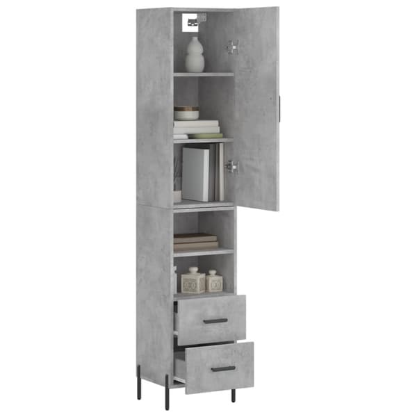Skab 34,5x34x180 cm konstrueret træ betongrå - Højskab - Højskabe - Home & Living