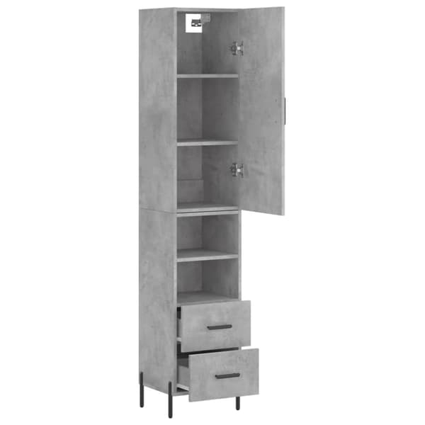 Skab 34,5x34x180 cm konstrueret træ betongrå - Højskab - Højskabe - Home & Living