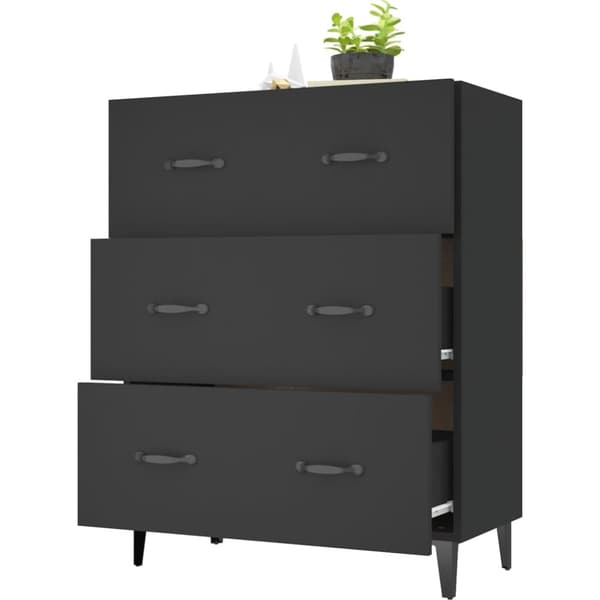 Skænk 69,5x34x90 cm konstrueret træ sort - Skænk - Skænke - Home & Living