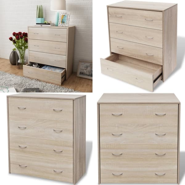Senkki 4 vetolaatikolla 60 x 30,5 x 71 cm tammenvärinen - Sivupöytä - Sivupöydät - Home & Living