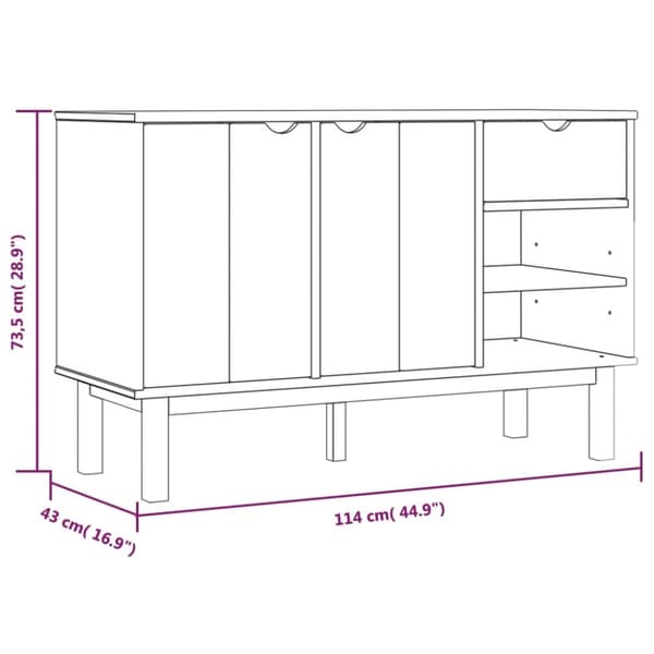 Skänk OTTA 114x43x73,5 cm massiv furu - Skänk - Skänkar - Home & Living