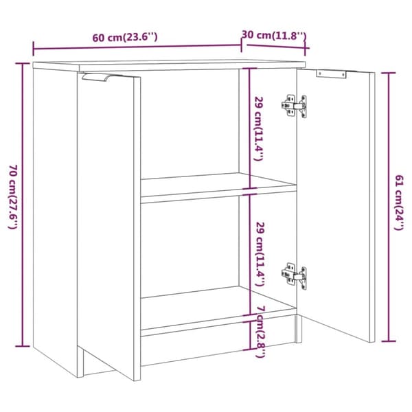 Skænk 60x30x70 cm konstrueret træ sort - Skænk - Skænke - Home & Living