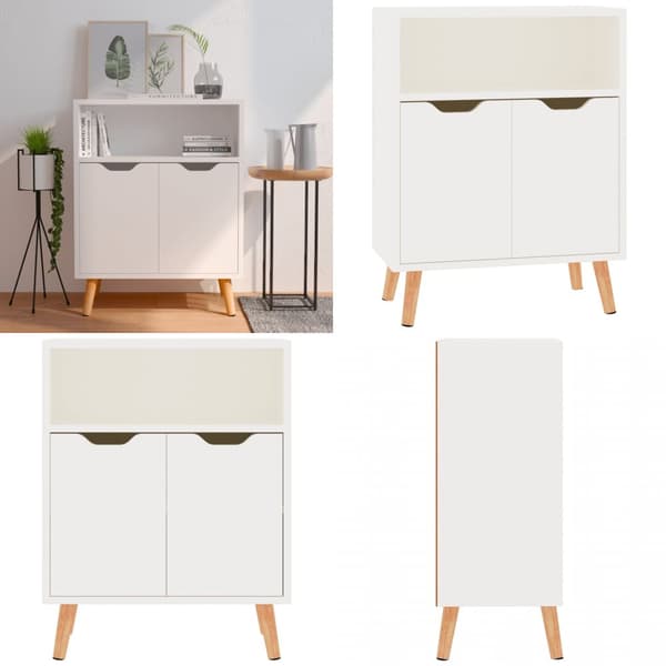 Skänk vit högglans 60x30x72 cm konstruerat trä - Skänk - Skänkar - Home & Living