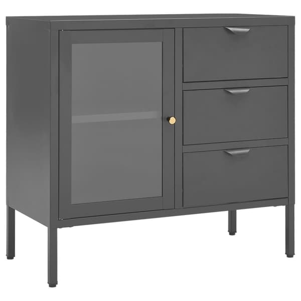 Skænk 75x35x70 cm stål og hærdet glas antracitgrå - Skænk - Skænke - Home & Living