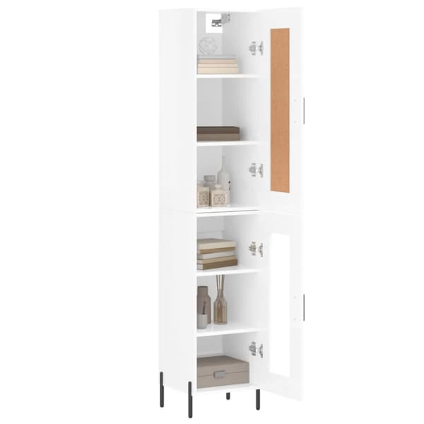 Skab 34,5x34x180 cm konstrueret træ hvid højglans - Højskab - Højskabe - Home & Living
