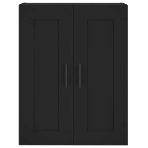 Seinäkiinnitettävä kaappi musta 69,5x34x90 cm tekninen puu - Seinäkaappi - Seinäkaapit - Home & Living