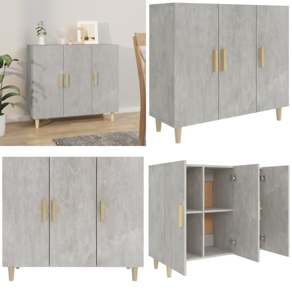 Skab 90x34x80 cm konstrueret træ betongrå - Skænk Skænke - Skab - Home & Living