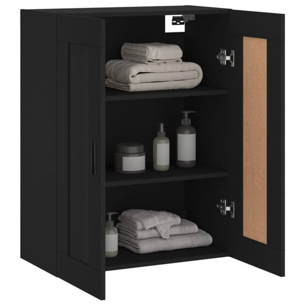 Vægskab 69,5x34x90 cm konstrueret træ sort - Vægskab - Vægskabe - Home & Living