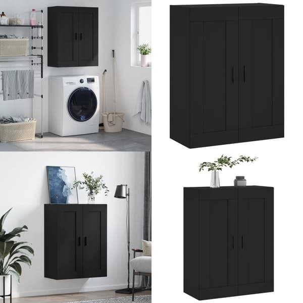 Vægskab 69,5x34x90 cm konstrueret træ sort - Vægskab - Vægskabe - Home & Living