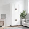 Miniatyrbillede 2 af 11: Højskab 69,5x34x180 cm konstrueret træ hvid højglans - Højskab - Højskabe - Home & Living