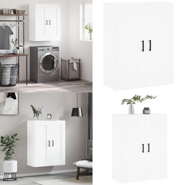 Väggskåp vit 69,5x34x90 cm konstruerat trä - Väggmonterat Skåp - Väggmonterade Skåp - Home & Living