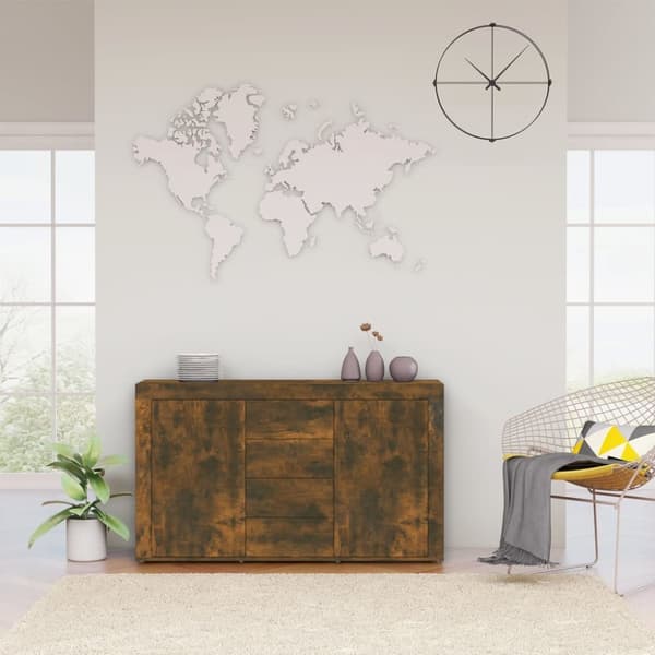 Skänk rökfärgad ek 120x36x69 cm konstruerat trä - Byrå - Byråer - Home & Living