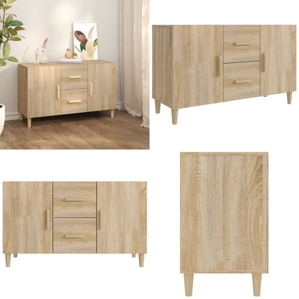 Skænk 100x36x60 cm konstrueret træ sonoma-eg - Skænk - Skænke - Home & Living