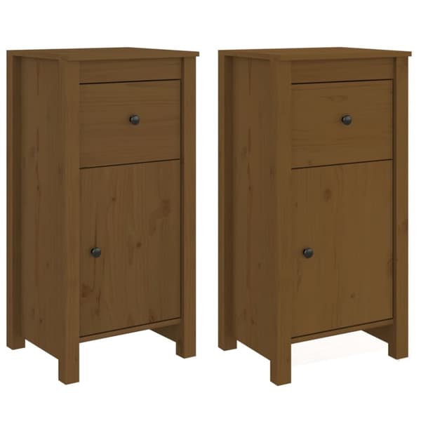 Skänkar 2 st honungsbrun 40x35x80 cm massiv furu - Skänk - Skänkar - Home & Living