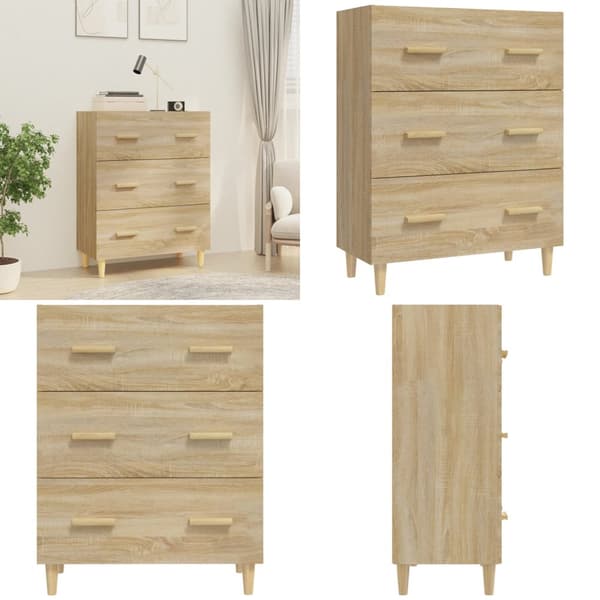 Skænk 70x34x90 cm konstrueret træ sonoma-eg - Skænk - Skænke - Home & Living