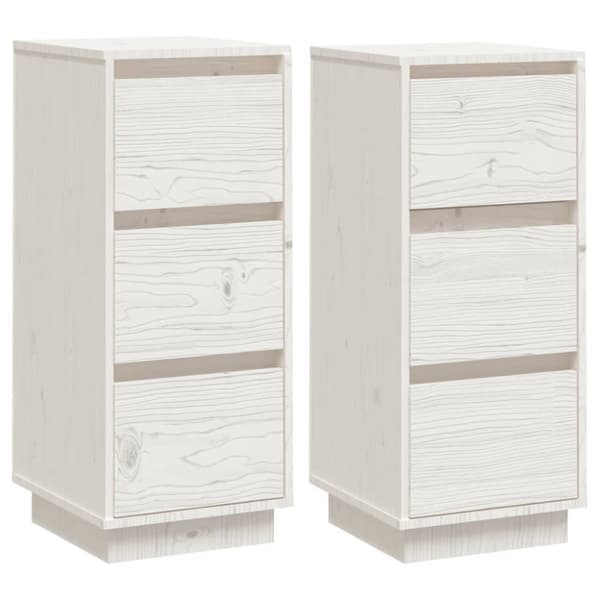 Skænke 2 stk. 32x34x75 cm massivt fyrretræ hvid - Skænk - Skænke - Home & Living