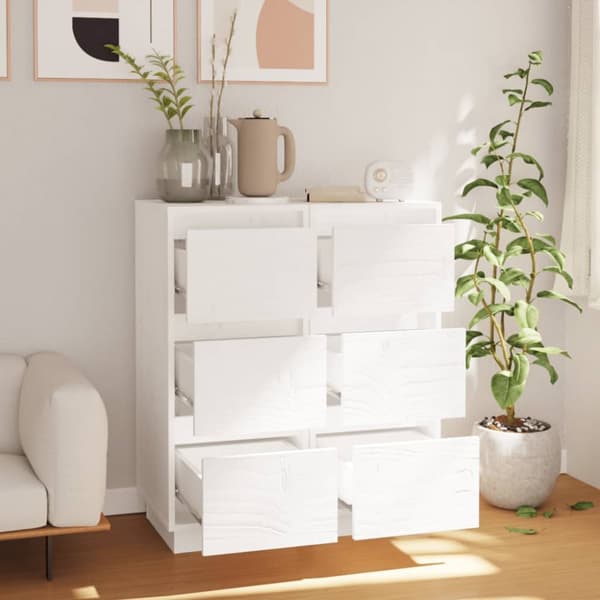 Skænke 2 stk. 32x34x75 cm massivt fyrretræ hvid - Skænk - Skænke - Home & Living