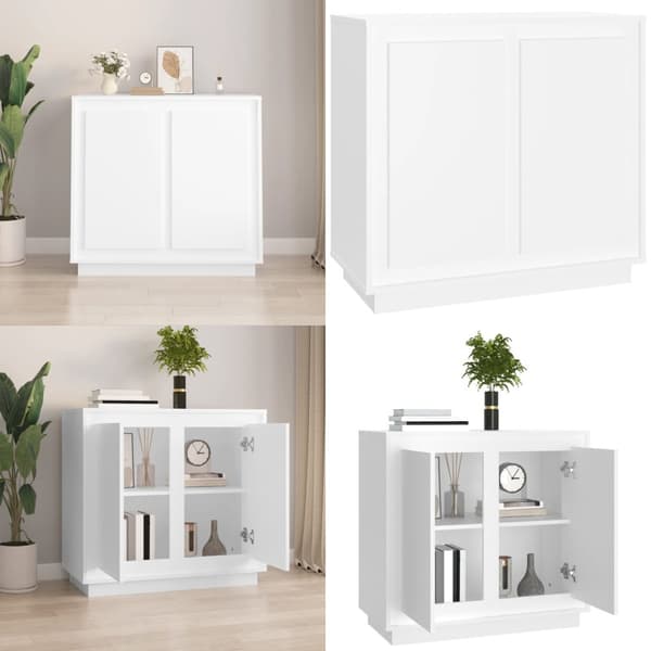 Senkki valkoinen 80x34x75 cm tekninen puu - Senkki - Senkit - Home & Living