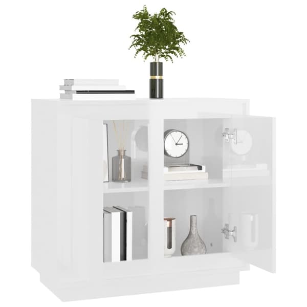 Senkki korkeakiilto valkoinen 80x34x75 cm tekninen puu - Senkki - Senkit - Home & Living